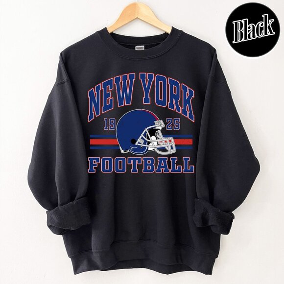 New York Football Retros Style Crewneck Sweatshirt 159 - Picture 1 of 5